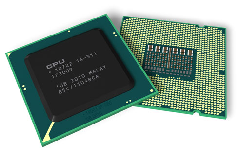 the physical appearance of a CPU chip