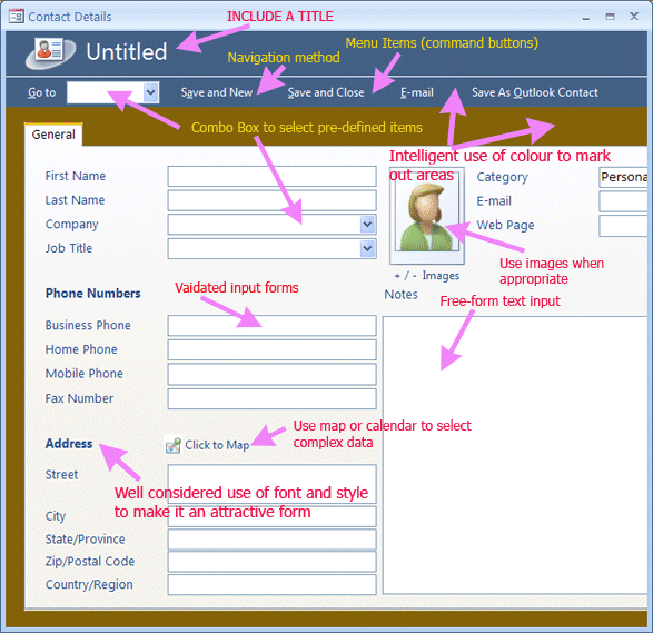 Typical Input Form